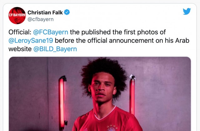 Bayern Munich : Leroy Sané est officialisé