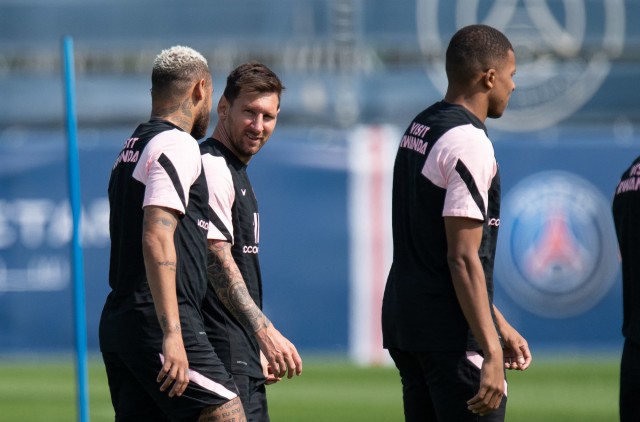 Lionel Messi à l'entraînement au PSG