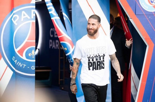  Sergio Ramos à son arrivée au PSG