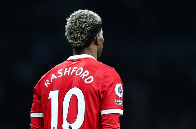 Marcus Rashford sous le maillot de Manchester United.