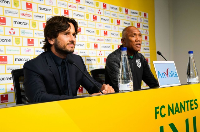 Franck Kita et Antoine Kombouaré, coach du FC Nantes