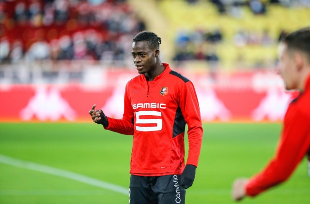 Kamaldeen Sulemana, attaquant du Stade Rennais.