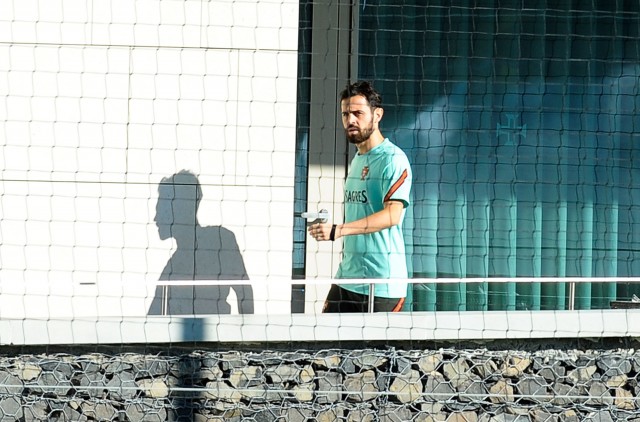 Bernardo Silva à l'entraînement avec le Portugal.