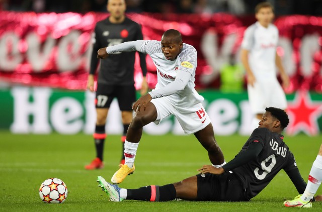 Mohamed Camara sous les couleurs du RB Salzbourg face à Lille en Ligue des Champions