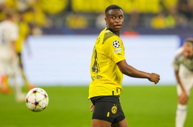 Youssoufa Moukoko, attaquant du Borussia Dortmund.