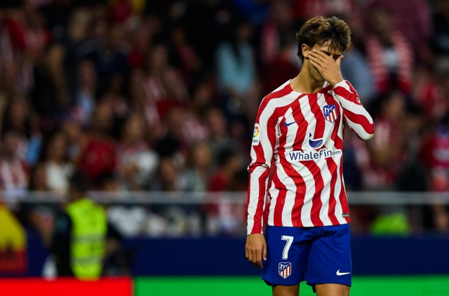 Joao Félix in the colors of Atlético Madrid