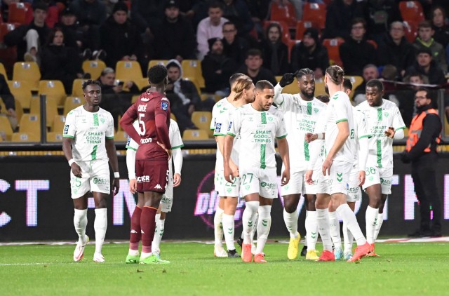 Les joueurs de l'AS Saint-Etienne face au FC Metz