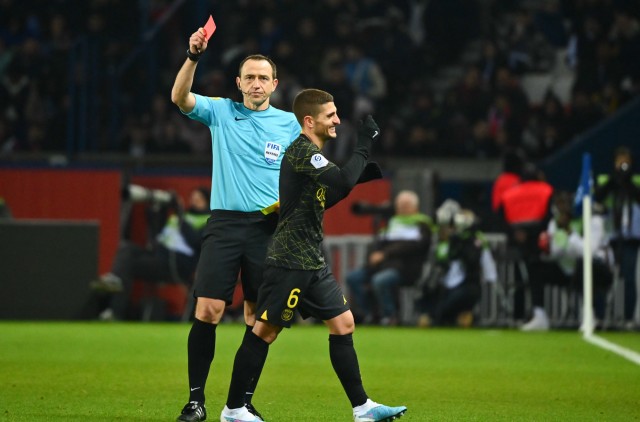 Marco Verratti expulsé contre Reims et suspendu contre Montpellier