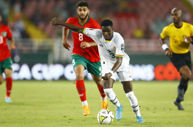 Ernest Nuamah sous les couleurs de la sélection du Ghana.