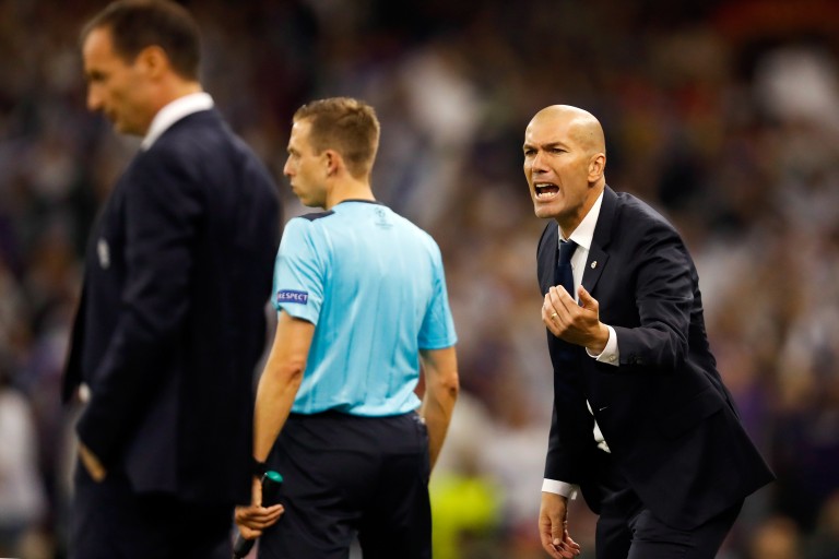 Massimiliano Allegri et Zinedine Zidane, lors de la finale de la Ligue des Champions entre le Real Madrid et la Juventus Turin.