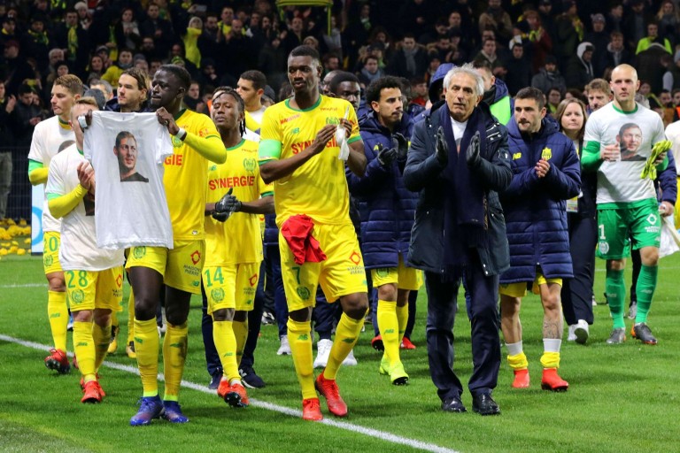 L'hommage du FC Nantes à Emiliano Sala lors de la réception de l'ASSE.