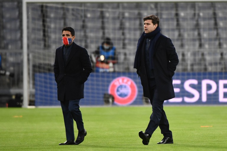 Nasser Al-Khelaïfi et Mauricio Pochettino (coach du PSG)