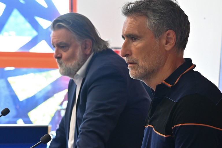 Laurent Nicollin, président du Montpellier HSC, et Olivier Dall'Oglio.