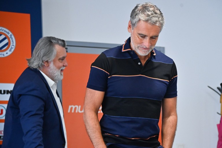 Laurent Nicollin et Dall'Oglio (coach du Montpellier HSC).
