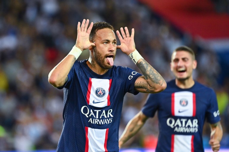 Neymar, buteur avec le PSG face au Montpellier HSC. 