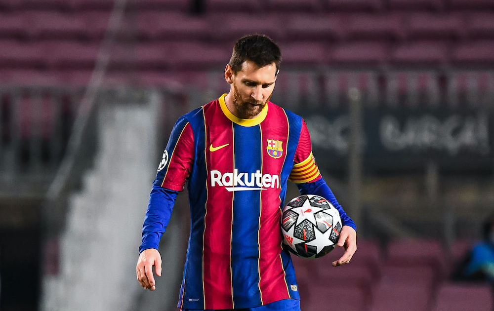 Lionel Messi après une victoire du FC Barcelone