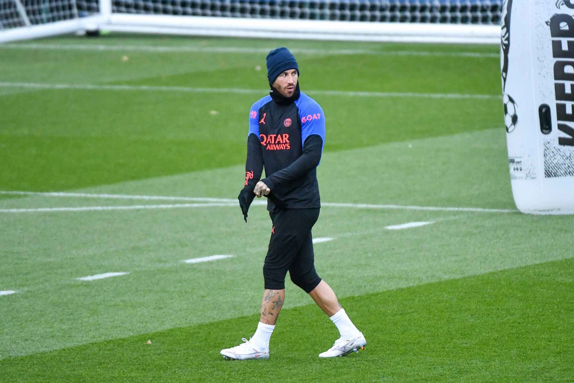 Sergio Ramos à l'entraînement avec le PSG.