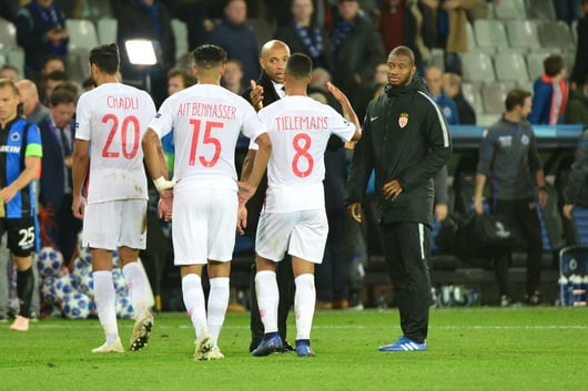 Thierry Henry et trois joueurs de l'AS Monaco.