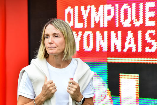 Sonia Bompastor, coach de l' OL féminin.