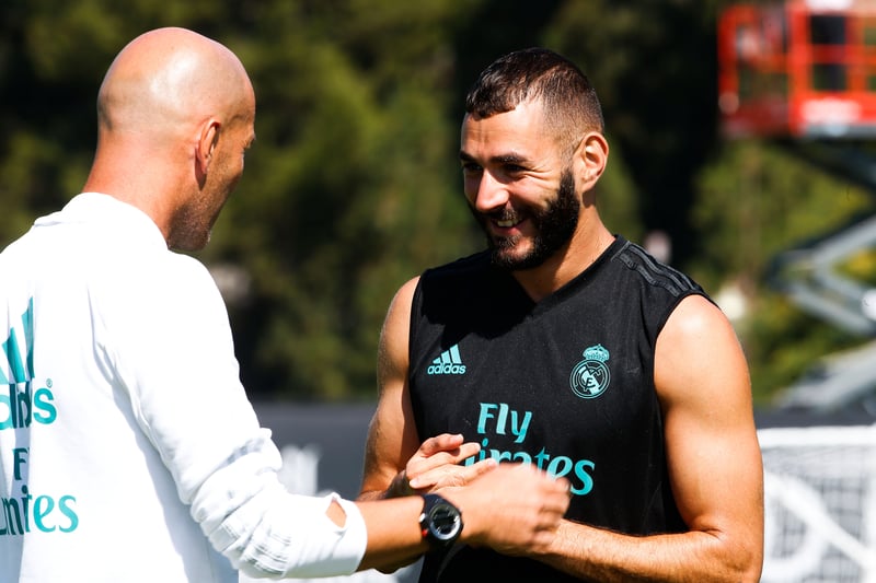 Zidane et Benzema à l'entrainement