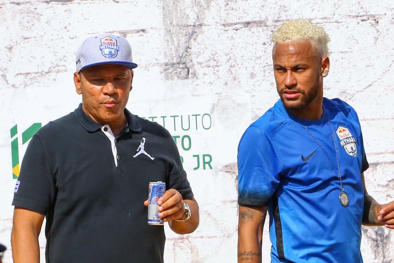 Neymar et son père lors d'une parade au Brésil.