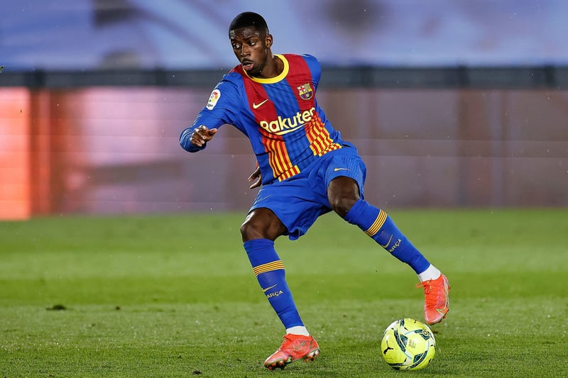 Ousmane Dembélé en pleine action sous le maillot du FC Barcelone